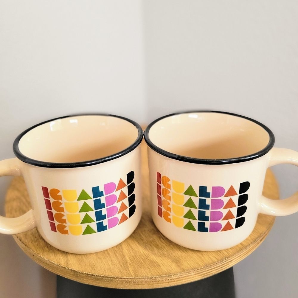Set of 2 New Pride Coffee Cups IGUALDAD "Social Equality" Camper Mug